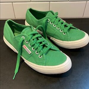 SUPERGA Kelly Green Lace-Up Canvas Sneakers Women's EU 40 US 9 - 9.5